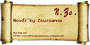 Nováky Zsuzsanna névjegykártya
